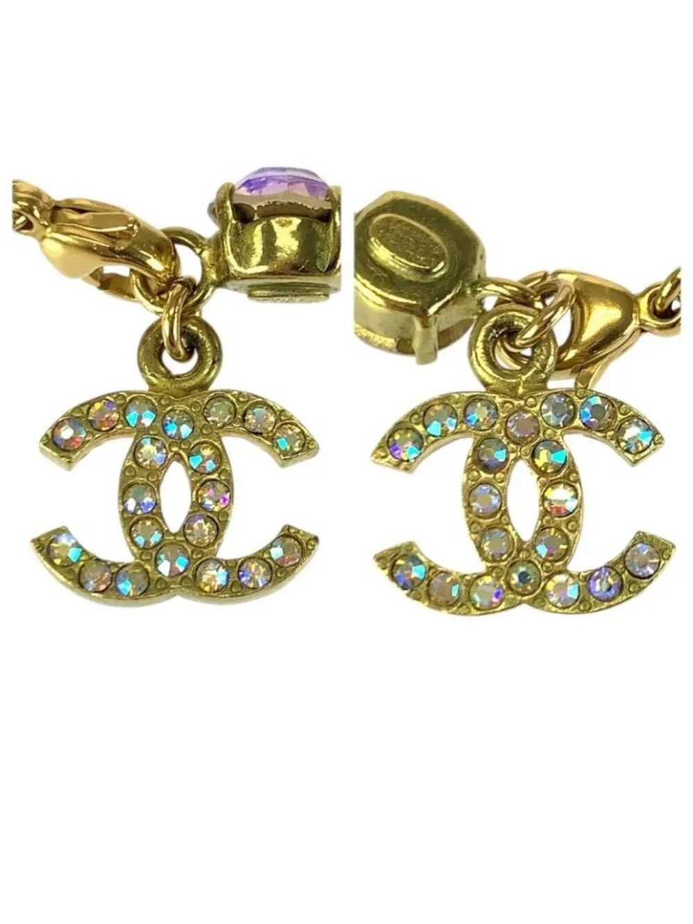 Chanel Super Vintage CC Logo Anklet Aurora Last Gold Plated Bracelet 95 - Picture 6 of 8